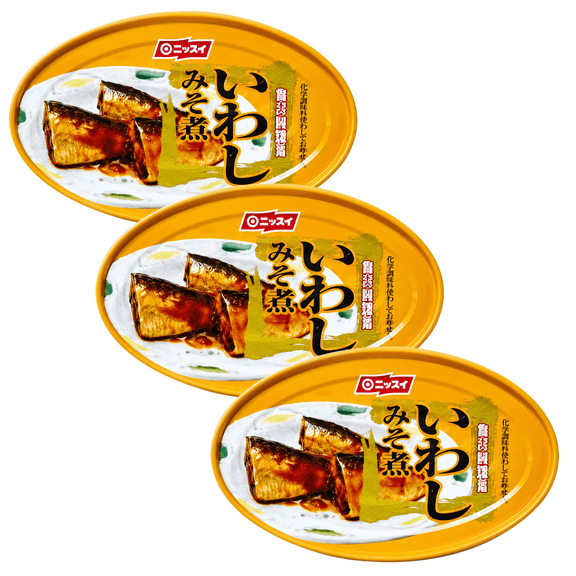 nissui iwashi miso ni, Misoni Sardines in Soybean Paste 3.52oz x3 Cann