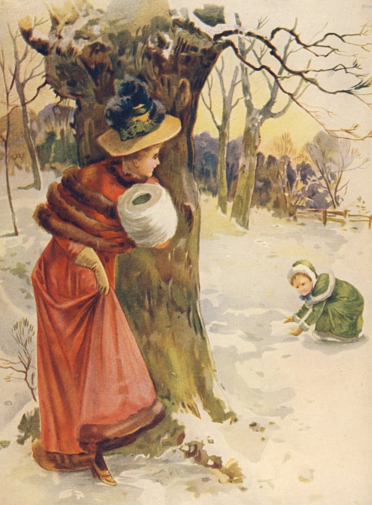 Nisters Holiday Annual 1897 Girl with muff Canvas Art - Unknown (18 x 24)