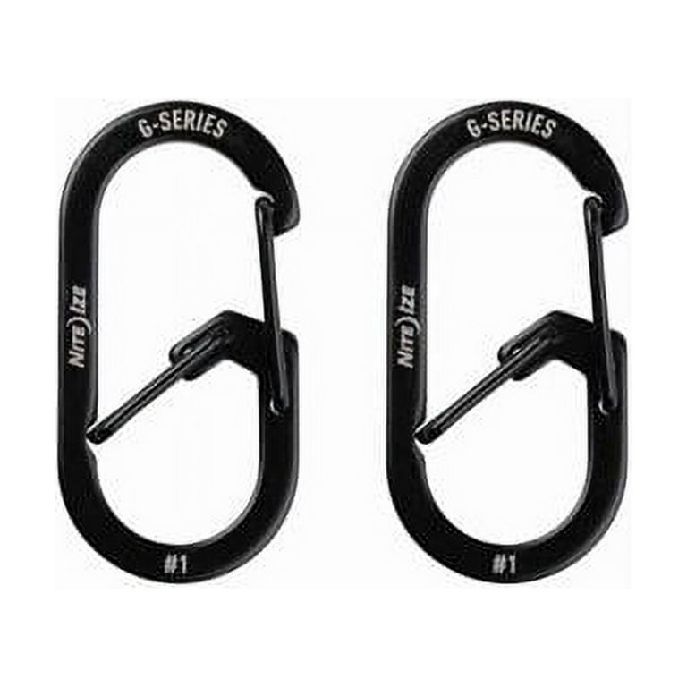 Nite Ize Stainless Steel No.1 G-Series Black Dual Chamber Carabiner Key  Chain 2 Pack