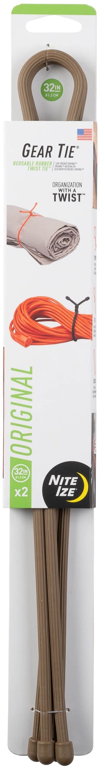 Nite Ize Gear Tie Cordable Twist Tie Con Anello | Fascetta Elastica Riutilizzabile Per Organizzare Cavi E Tubi, Confezione Da 2, Unisex, Adatta A Adulti