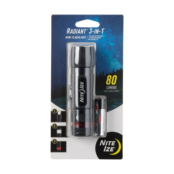Nite Ize 224181 3 -in-1 Mini Flashlight, Black