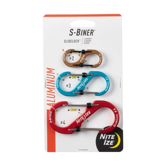 Nite Ize 3-Pack S-Biner SlideLock Combo Aluminum Carabiner - Assorted