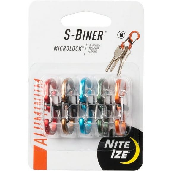 Nite Ize 5-Pack S-Biner MicroLock Aluminum Carabiner - Assorted