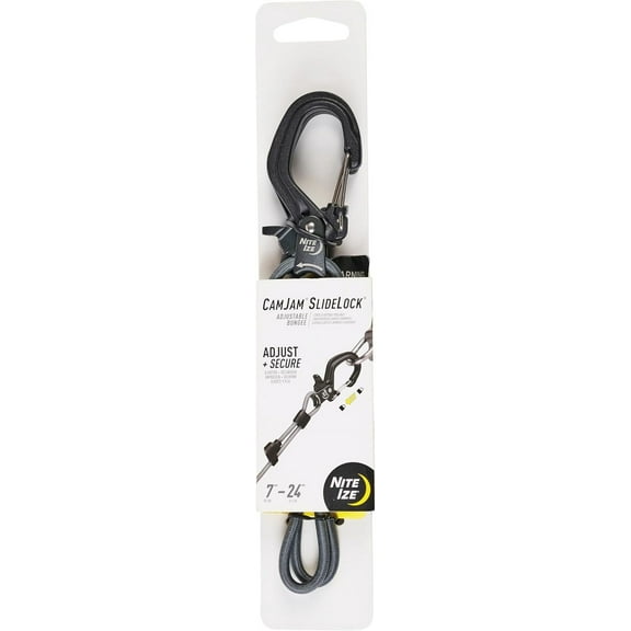 Nite Ize CamJam SlideLock Adjustable Bungee Heavy-Duty Cord 7-24 inches