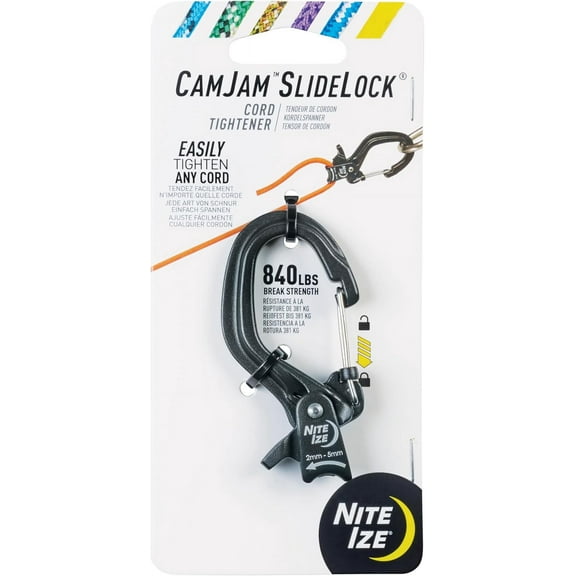 Nite Ize CamJam SlideLock Cord Tightener 2-5mm Cords 280-lb Working Load Limit