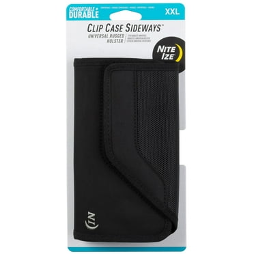 Nite Ize Clip Case Sideways Phone Holster - Protective, Clippable Phone Holster For Your Belt Or Waistband - XX Large - Black
