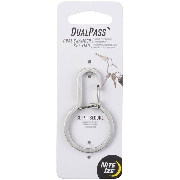 Nite Ize DualPass Dual Chamber Key Ring, Stainless Steel