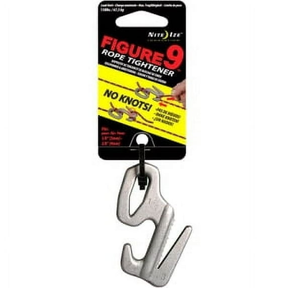 Nite Ize Figure 9 Rope Tightener Large - Aluminum, Lightweight - 1 Piece, Silver