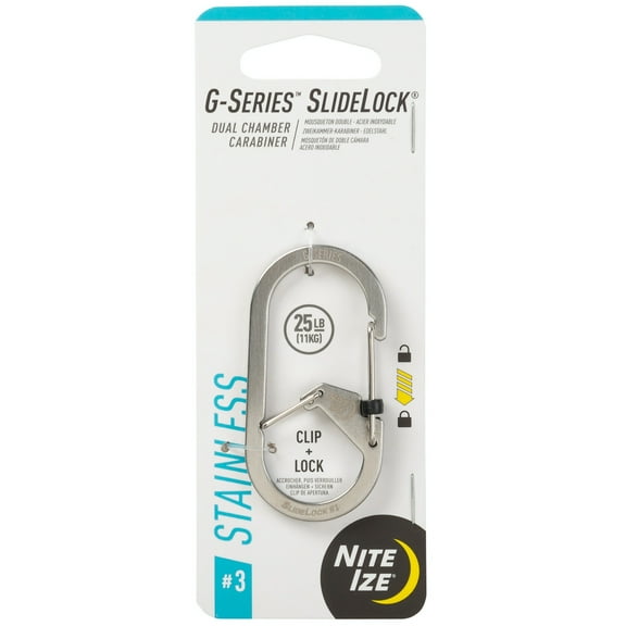 Nite Ize G-Series SlideLock Dual Chamber Stainless Steel Carabiner #3