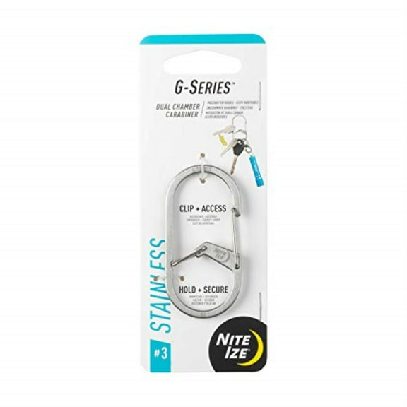 Nite Ize G-Series Stainless Steel Silver Dual Chamber Carabiner