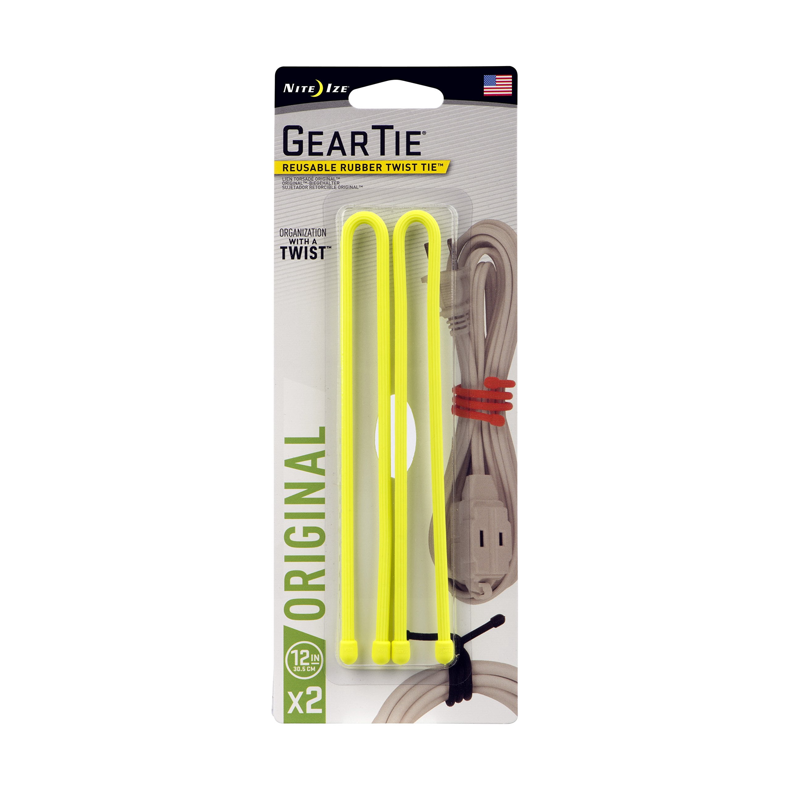 Nite Ize Mega Twist Gear Tie, 64 in, Neon Yellow, 64, GTM64-33-R6 | Shop