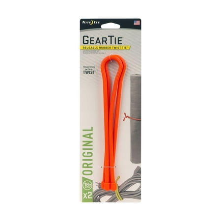 18 Inch Gear Tie Wraps 2 Pack Bright Orange Cables and Cord Management