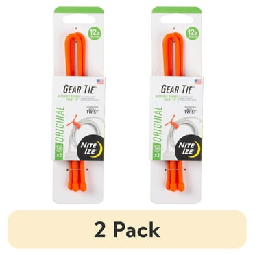 (2 pack) Nite Ize Gear Tie® Reusable Rubber Twist Tie™ 12 in. - 2 Pack - Bright Orange