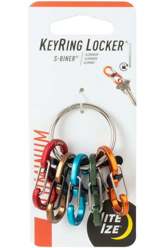 KRGA-A1-R3 KeyRing Locker with Aluminum S-Biner MicroLocks Assorted