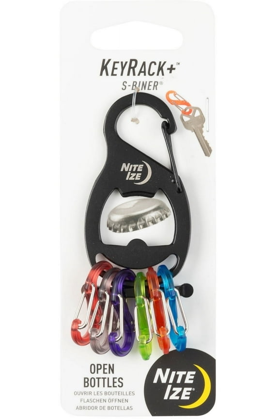 KeyRack+ w/ Plastic Mini S-Biners - Black