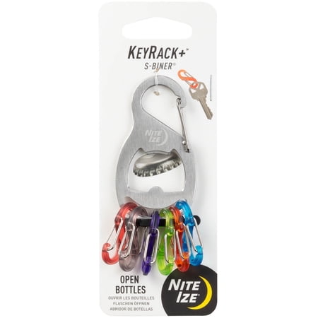 Nite Ize KeyRack+ w/ Plastic Mini S-Biners - Stainless