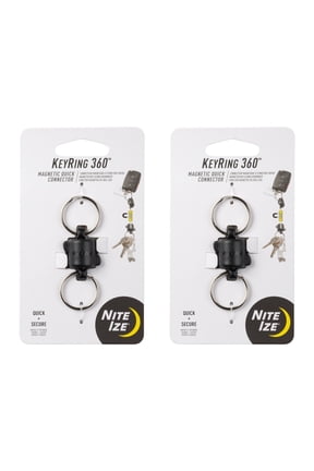 KeyRing 360 Magnetic Quick Connector - Lightweight Key Holder for Key Organization - Magnetic Connector with Split Rings - Secure Key Attachment & Quick Key Separation - 2 Pack