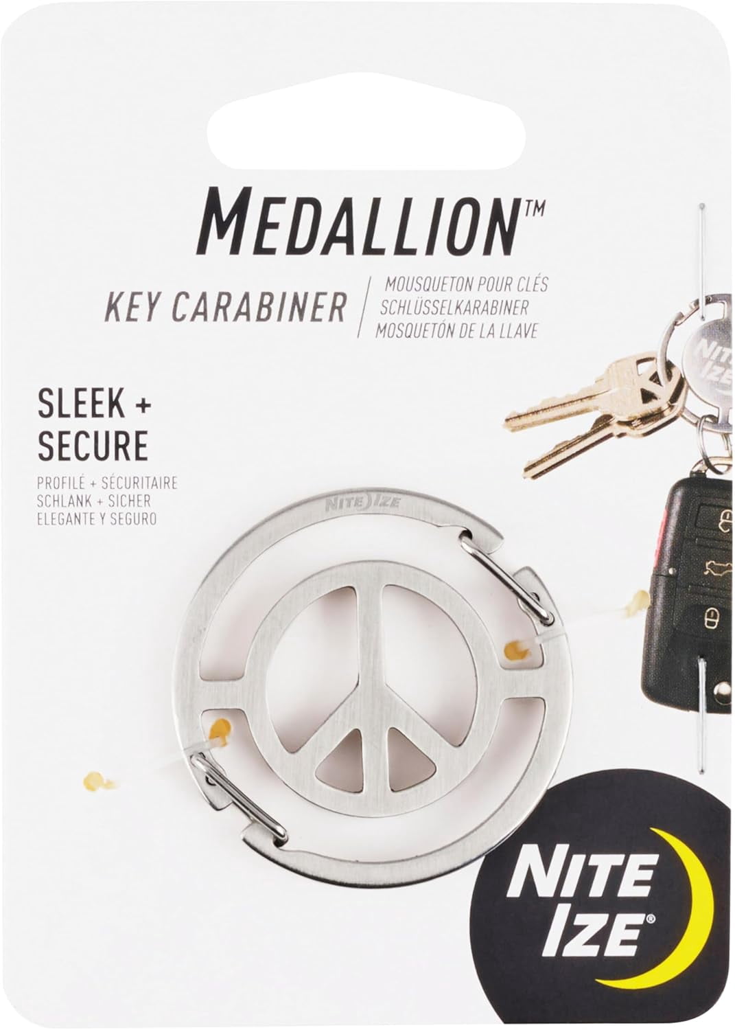 Peace Sign Key Ring Nite Ize Medallion Peace Sign Key Carabiner Dual Gates Stainless Steel ...
