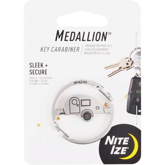 Nite Ize Medallion Teardrop Camper Key Carabiner Stainless Steel Key ...