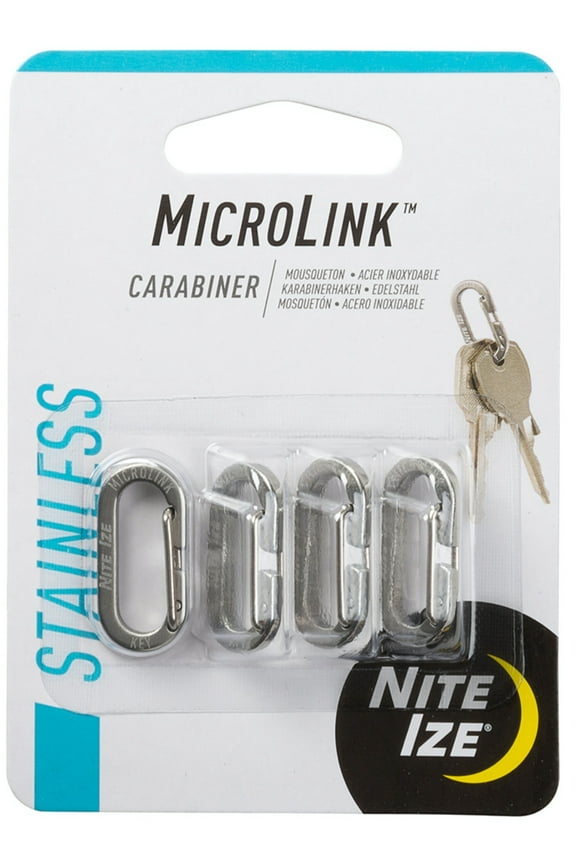 Micro Link Stainless Steel Silver Carabiner Key Chain