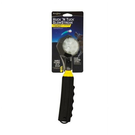 Nite Ize NI04337 24 in. Huck N Tuck GlowStreak Collapsible Thrower & LED Ball
