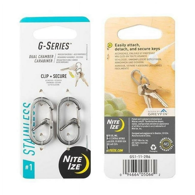 Nite Ize Stainless Steel No.3 G-Series Dual Chamber Carabiner Key Chain