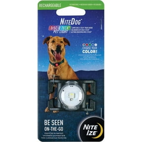 Nite Ize NiteDog Rechargeable Disc-o Tech Pet Light for 1-in Collars Multi-Color