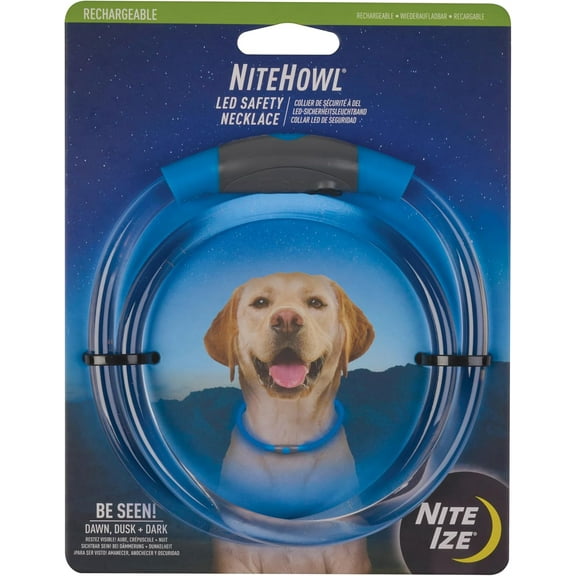 Nite Ize NiteHowl Rechargeable Blue LED Saftey Necklace for Dogs 12-27in.