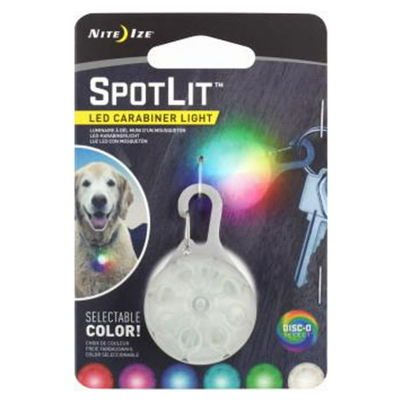 Nite Ize PSGS-07S-R6 SpotLit LED Pet Collar Light, Select-O-Disc Color - Quantity 6