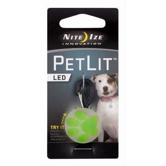 Nite Ize PetLit LED Collar Lime paw