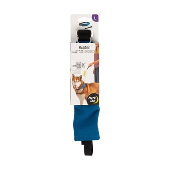 Nite Ize Raddog All-in-One Collar + Leash Combo, Dog Collar with Built-in Retractable Leash, Blue, Large 16"-20"