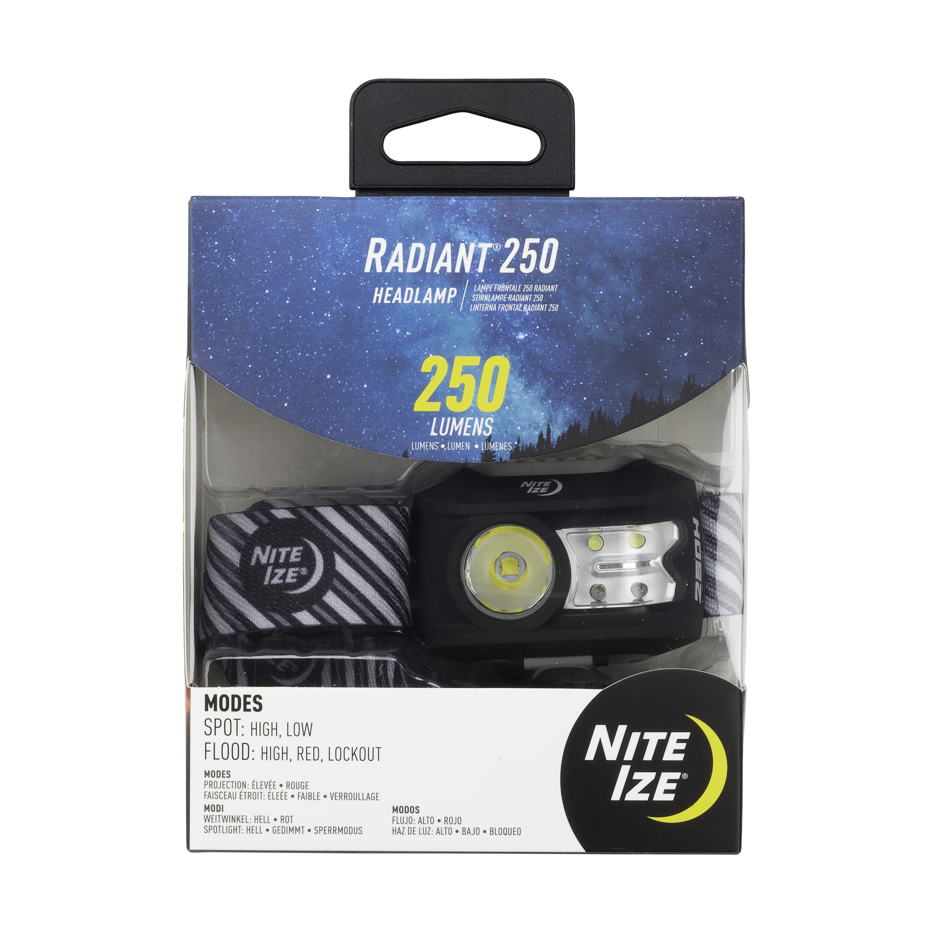 Nite Ize Radiant 250 Headlamp, 250 Lumen Headlight with Red +