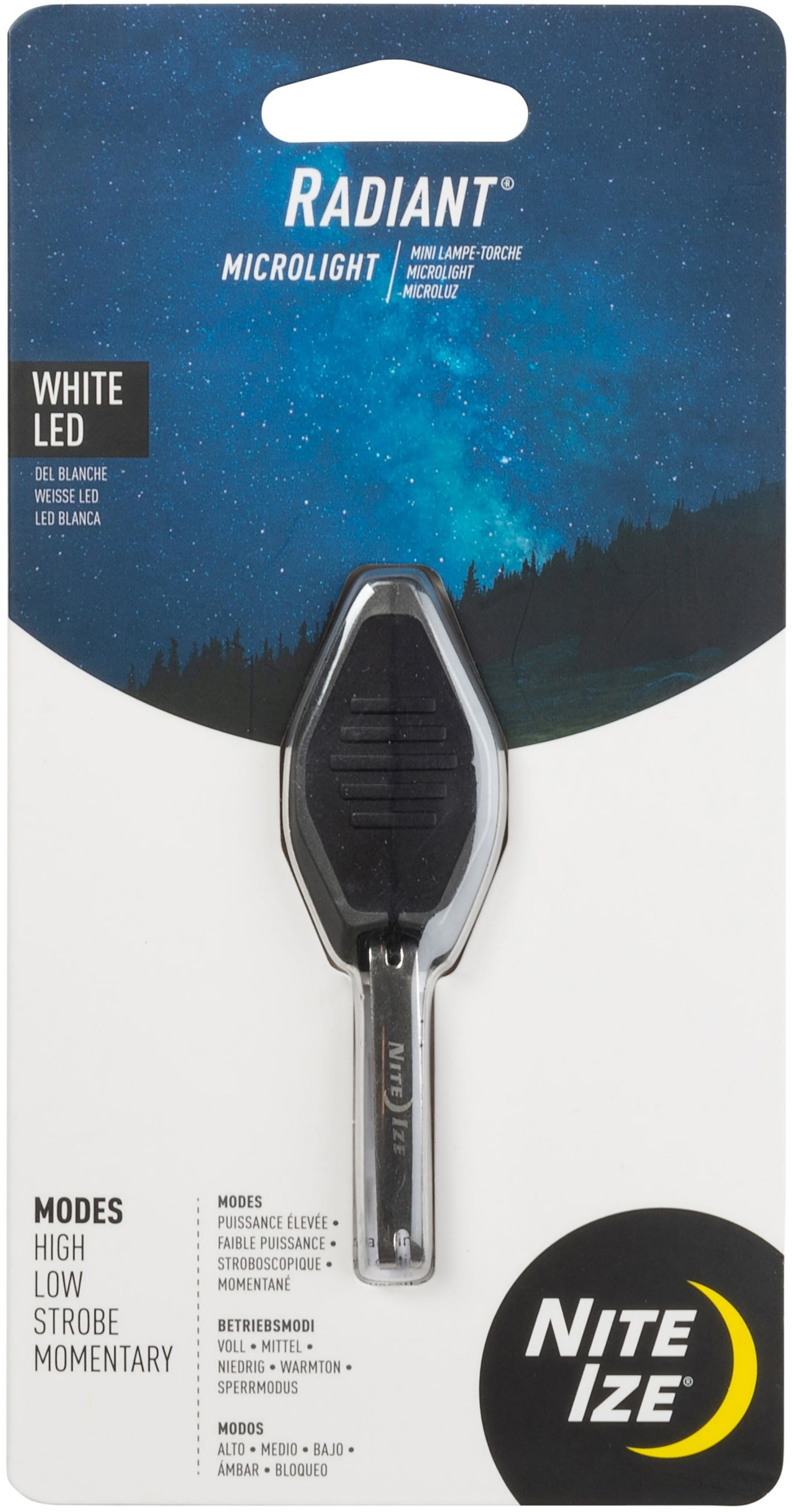 Radiant Black and White LED Key Chain Flashlight