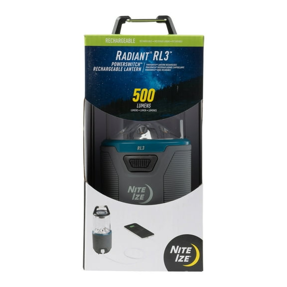 Nite Ize Radiant RL3 PowerSwitch Rechargeable Lantern - LED Lantern Perfect for Camping Gear & Emergency Kits - Rechargeable with Power Bank