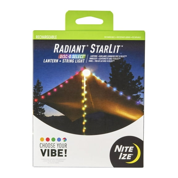 Nite Ize Radiant StarLit Rechargeable Lantern and String Lights for Outdoors