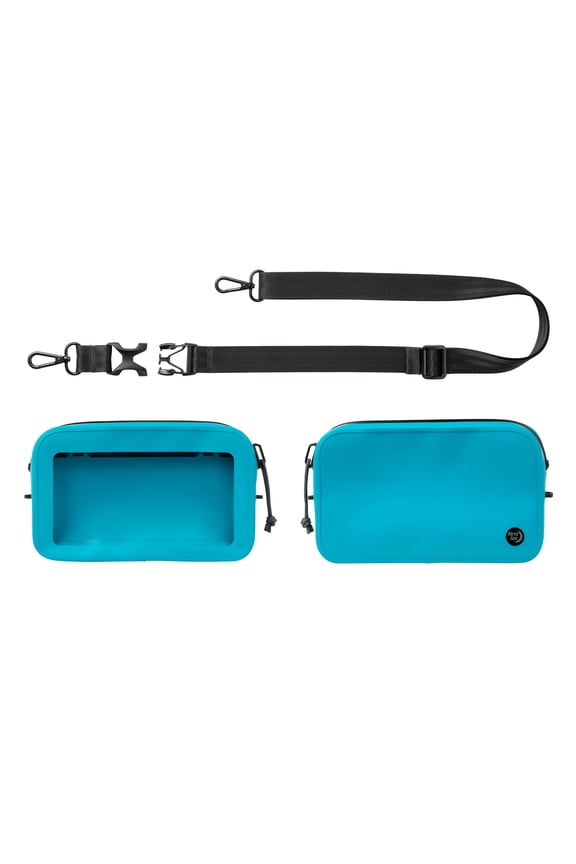 RunOff Waterproof Hip Pack - Beach & Hiking Essential - Bag for Phone & Travel Essentials - Crossbody Beach Tote & Travel Pouch with IP67 Rating - Blue