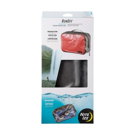 Nite Ize RunOff Waterproof Packing Cube, Waterproof Packing Cube for Travel, Dry Travel Bag with Compression, Medium, Charcoal