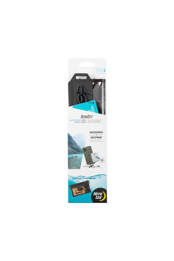 Runoff Travel Pouch with TRU Zip, Touchscreen Friendly, 100% Waterproof Zipper, Perfect for Phone, Traveling, Outdoors, Charcoal, Small (ROFS-09-R3)