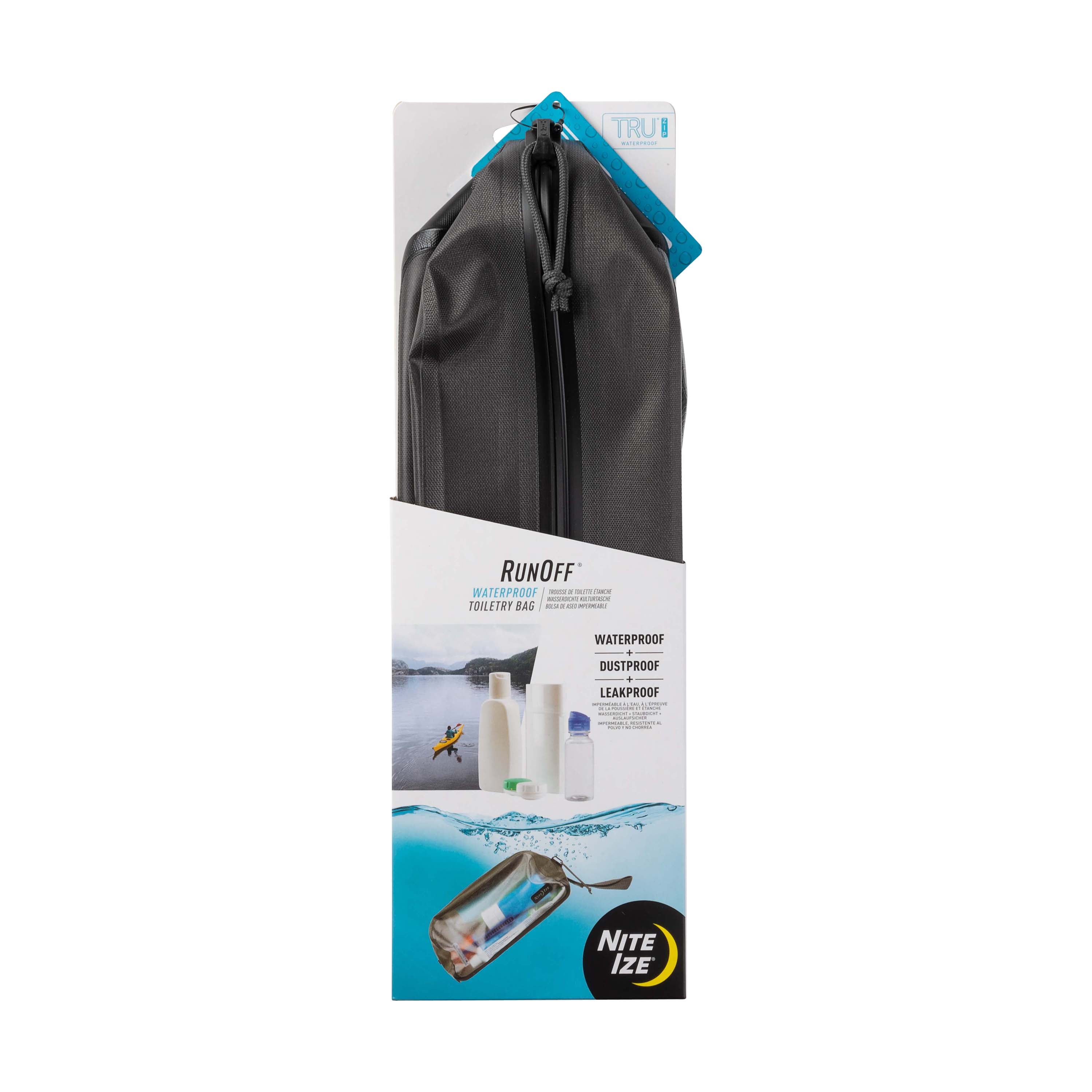 Nite Ize Runoff Waterproof Toiletry Bag, Full-Size Waterproof Hanging Toiletry Bag. Tough Trusted Protection for Adventure Travel