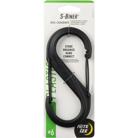 Nite Ize S-Biner 2.8 in. D Plastic Black Dual Carabiner Key Chain