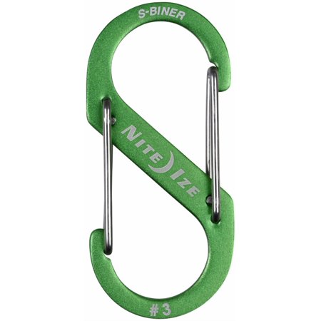 Nite Ize S-Biner Aluminum Dual Carabiner, Lime, Size 3