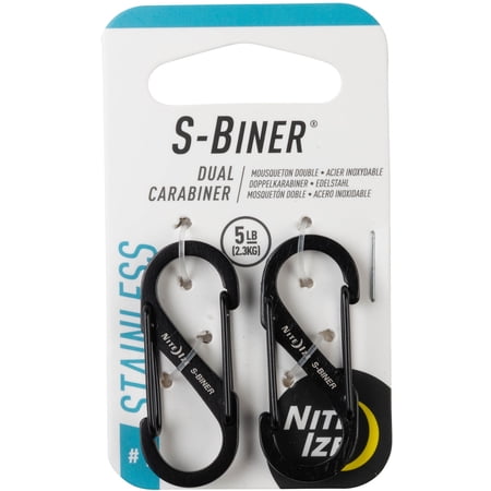 Nite Ize S-Biner® Dual Carabiner Stainless Steel #1 - 2 Pack - Black