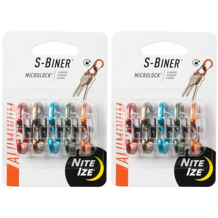 Nite Ize S-Biner MicroLock Aluminum - Assorted - 10 Count (2 Pack)
