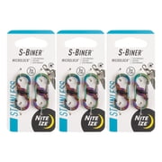 Nite Ize S-Biner MicroLock Stainless Steel - Durable Key Holder Carabiner Clip - S-Biner with Locking Gates - Durable & Strong Mini Carabiners for Keychain Accessories - Spectrum, 3 Pack