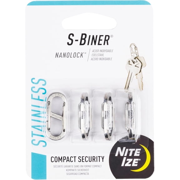 Nite Ize S-Biner Nanolock Mini Stainless Steel Carabiner for Compact Security
