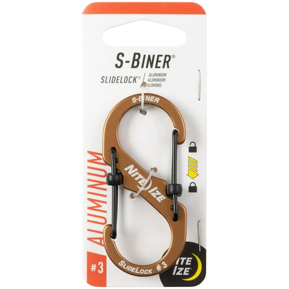 Nite Ize S-Biner SlideLock Aluminum Carabiner #3 - Coyote