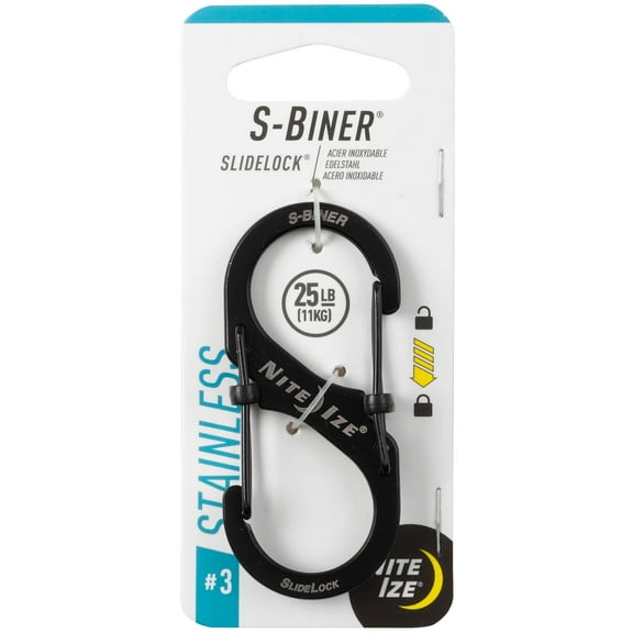 Nite Ize S-Biner SlideLock Stainless Steel Carabiner #3 - Black