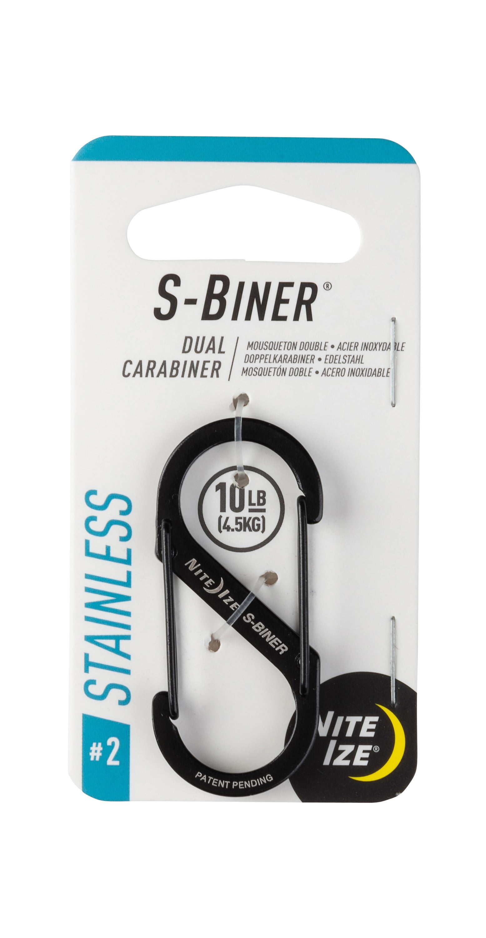 Nite Ize Stainless Steel S-Biner Dual Carabiner #2 Black Secure