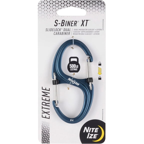 Nite Ize S-Biner XT SlideLock Dual Carabiner Slate Blue 500-lb Limit