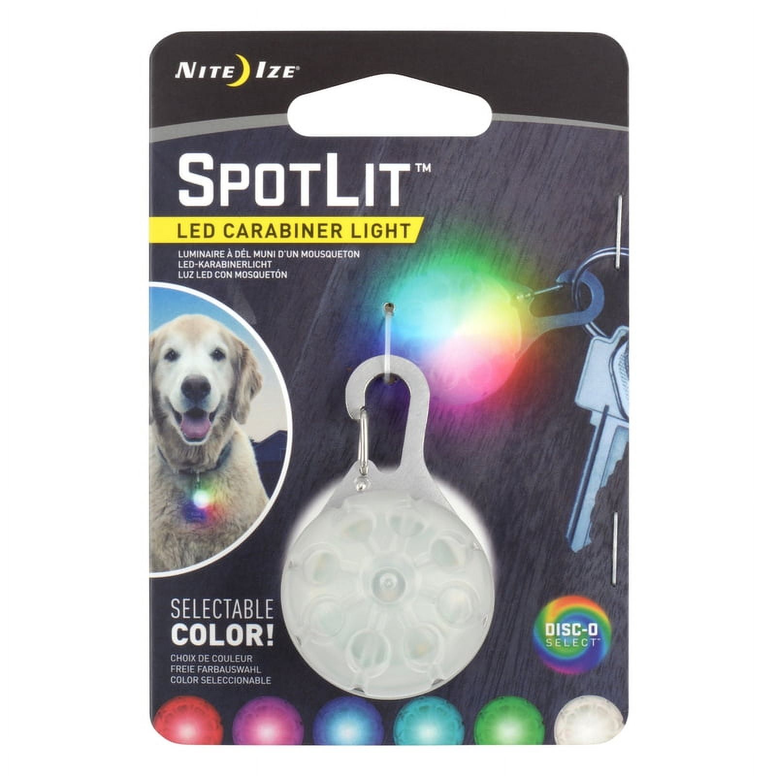 Nite Ize SpotLit 2.1 in. D Stainless Steel Silver Carabiner Key Chain w/LED Light Nite Ize SpotLit 2.1 in. D Stainless Steel Silver Carabiner Key Chain w/LED Light